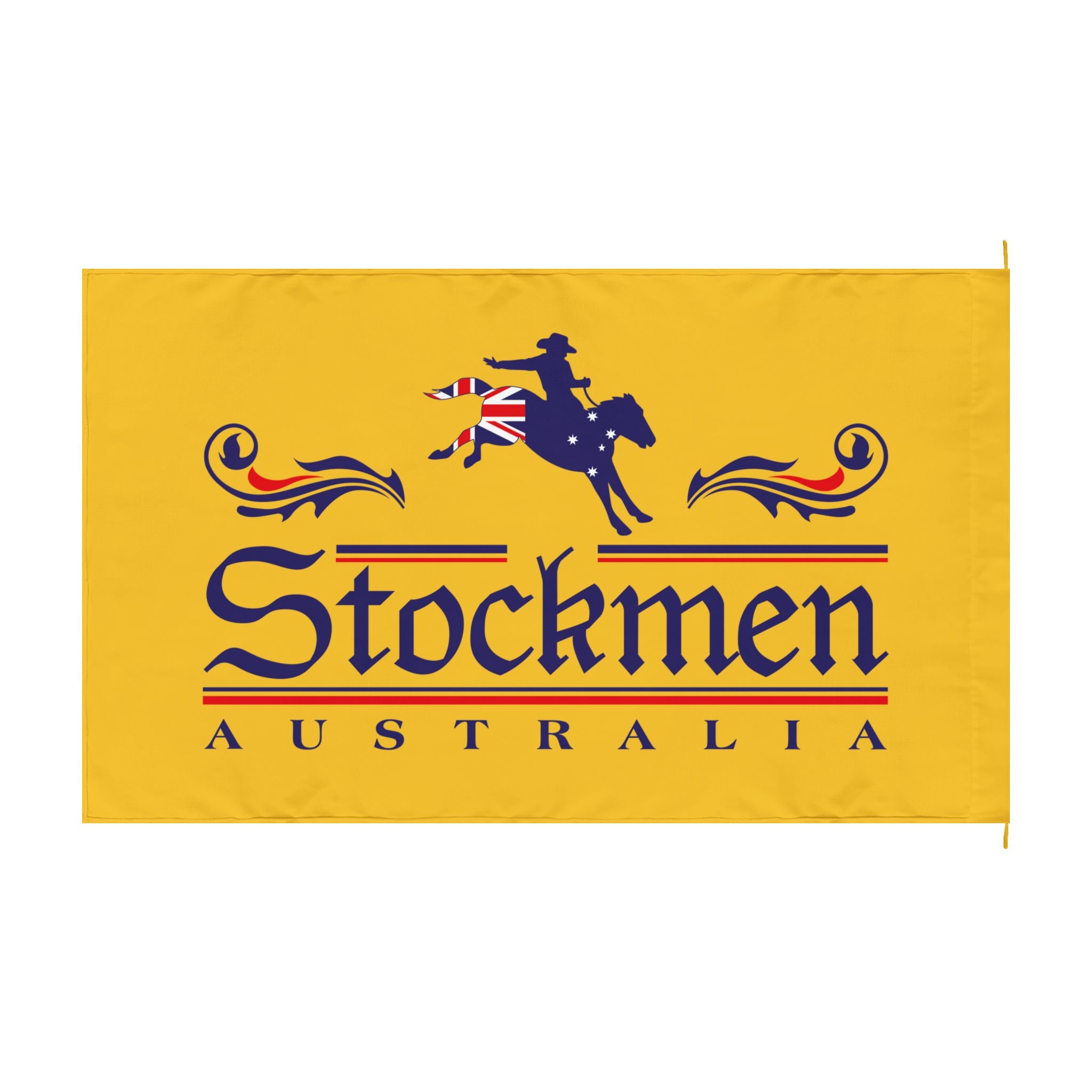 Stockmen Australia Double-Sided Outdoor Flag – Yellow Equestrian Farm Decor