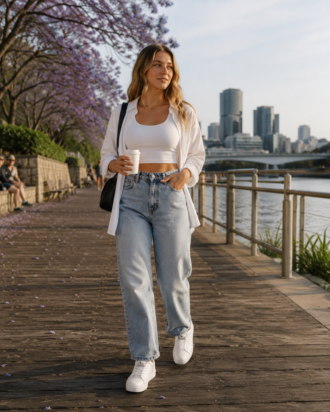 OUTBACK Women’s White Low-Top Leather Sneakers
