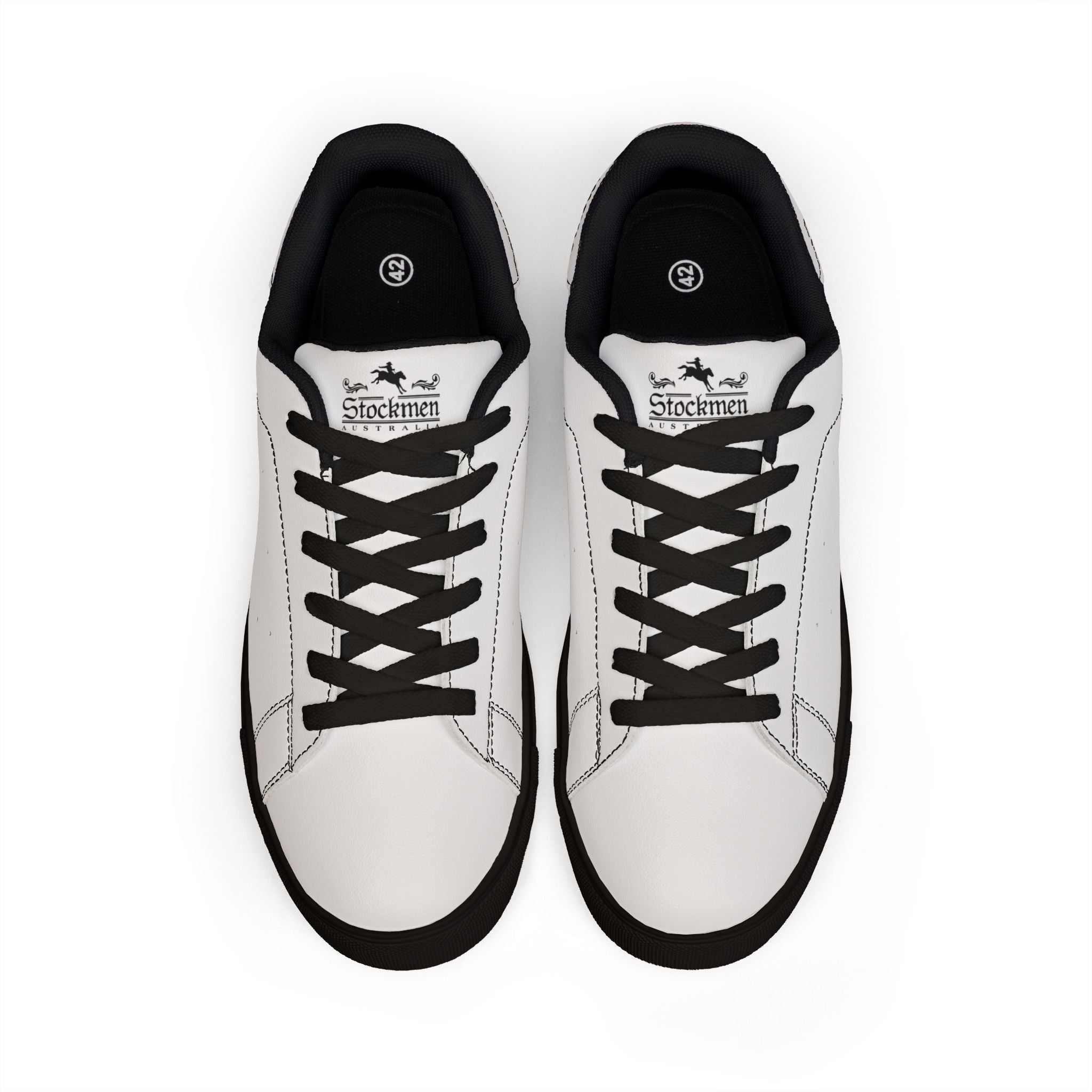 OUTBACK Men's White Leather Low-Top Sneakers